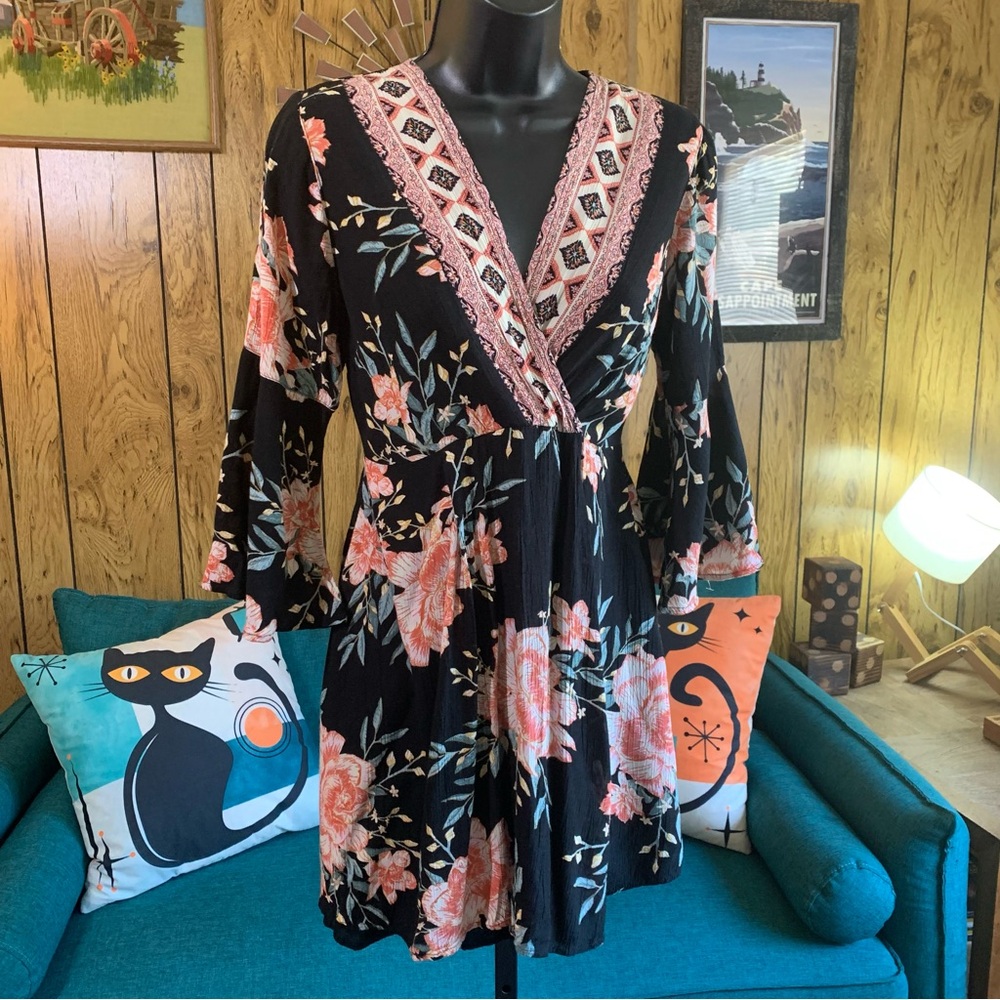Billabong Boho Dress with Floral Accents